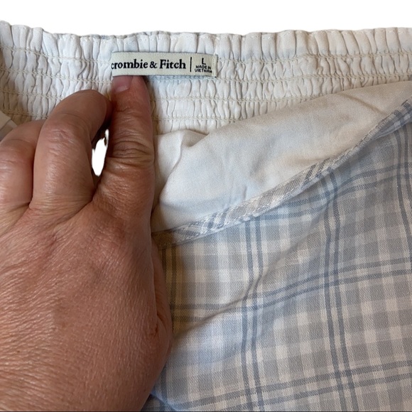 Abercrombie & Fitch Blue and White Plaid Square Neck Top - Picture 6 of 6